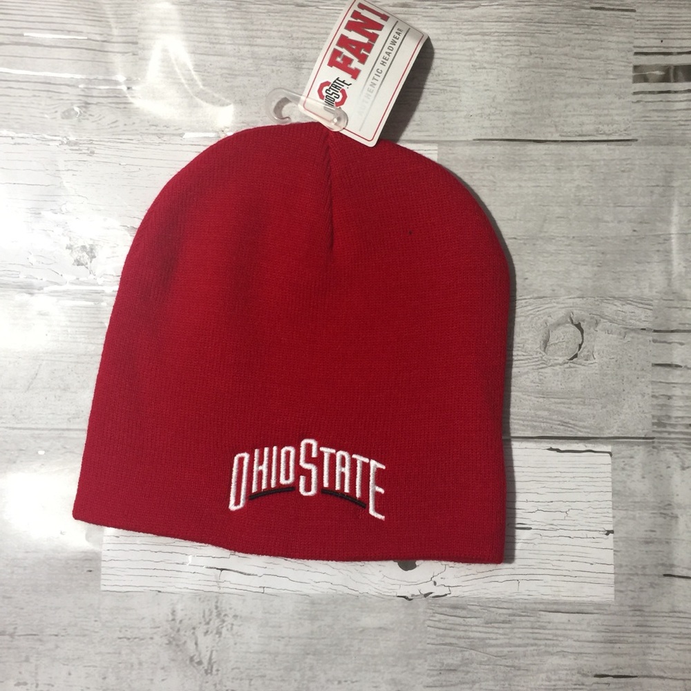 ohio state red  beanie